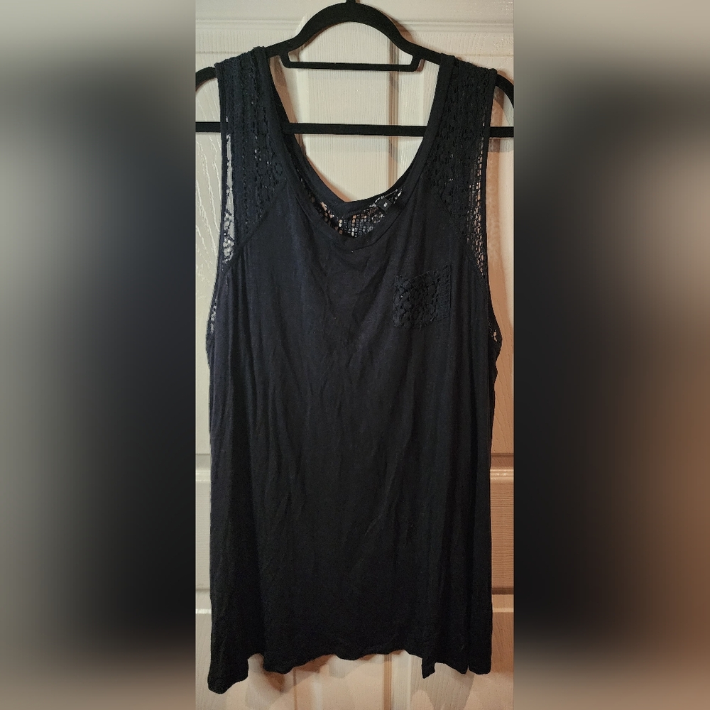 Black Sleeveless Tank Top Size 3x
